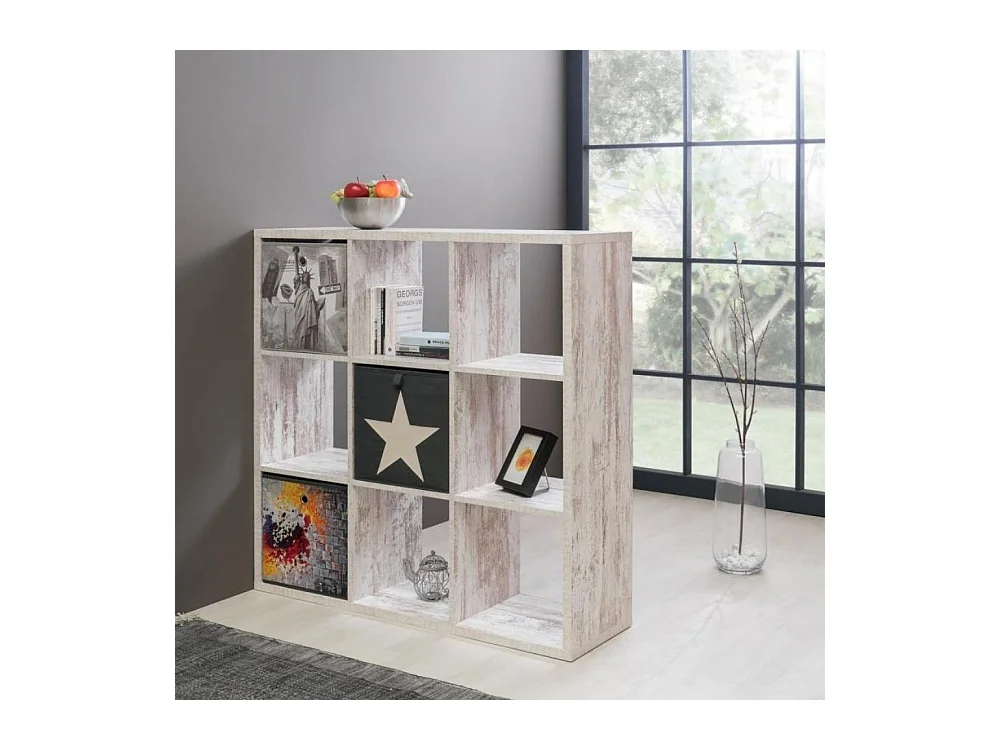 Libreria cubi divisorio Max9 colore bianco consumato