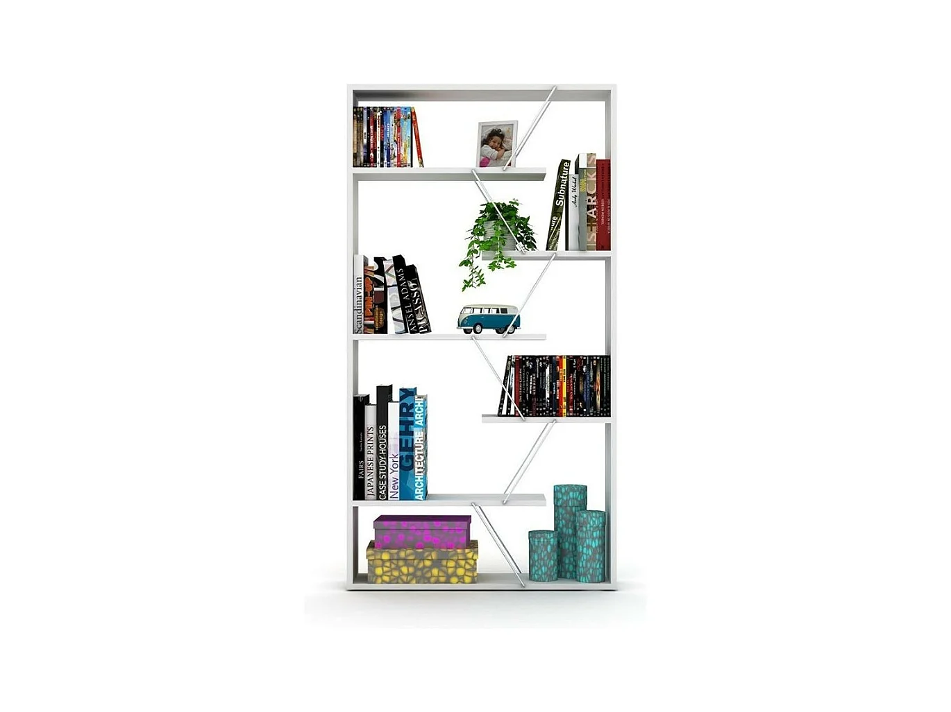 Libreria Tars 84x24x157H RF1603242 colore bianco