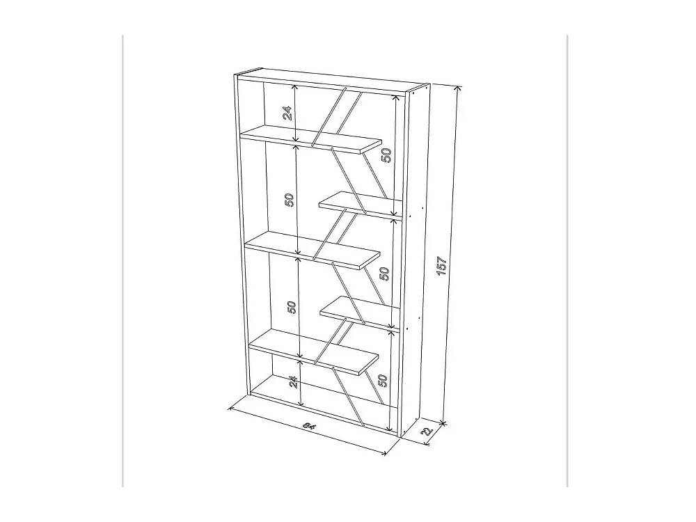 Libreria Tars 84x24x157H RF1603242 colore bianco