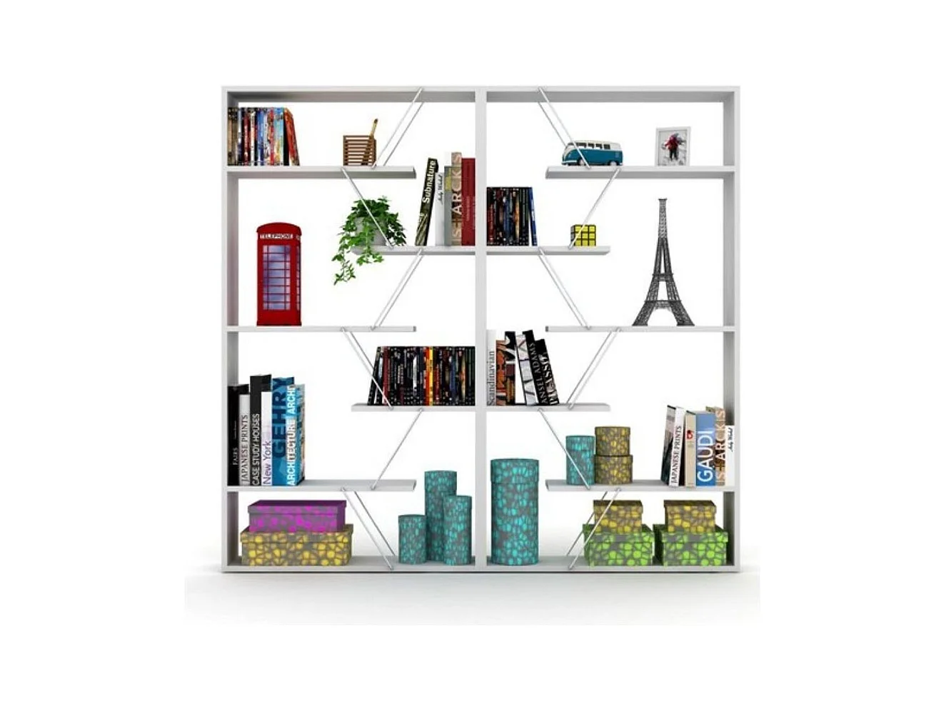 Libreria Tars 84x24x157H RF1603242 colore bianco