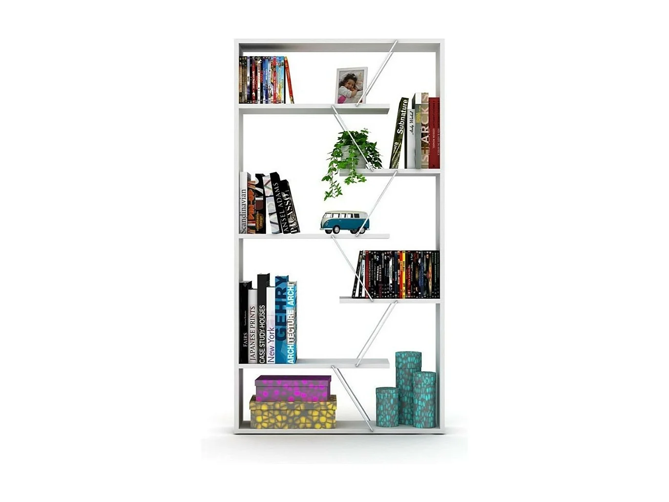 Libreria Tars 84x24x157H RF1603242 colore bianco