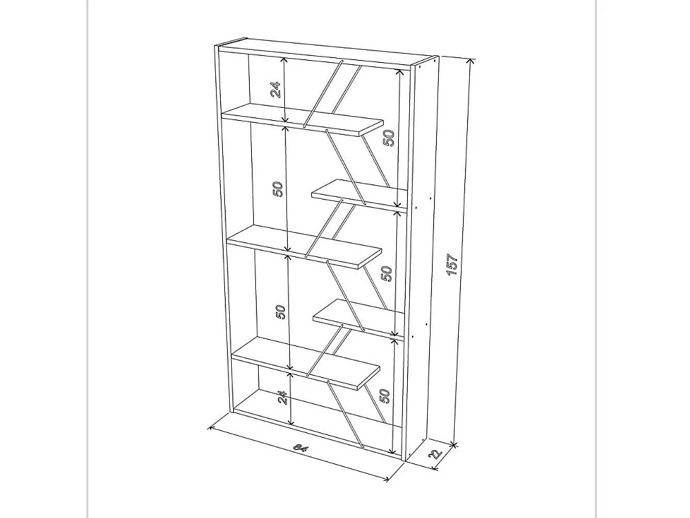 Libreria Tars 84x24x157H RF1603242 colore bianco