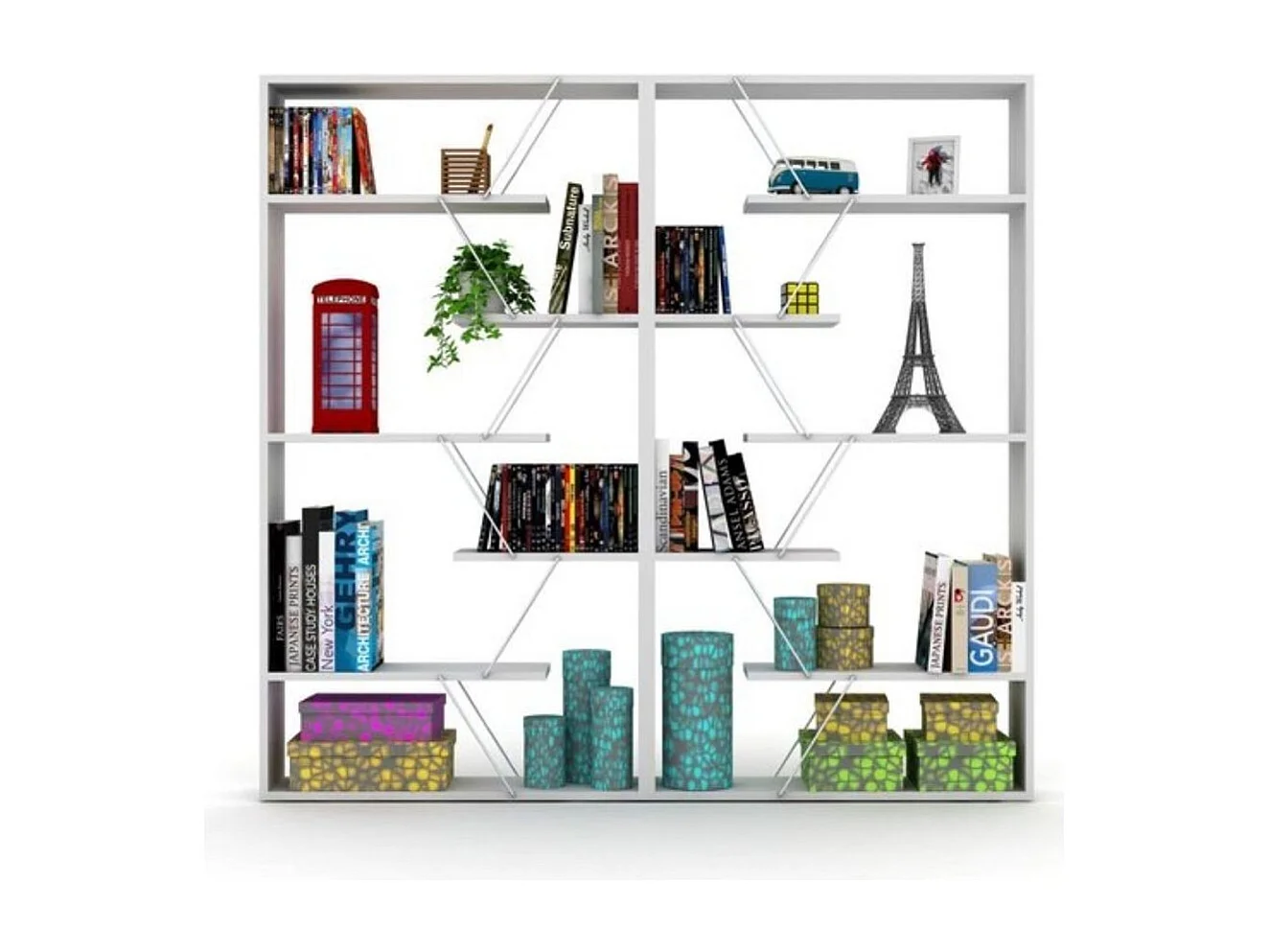 Libreria Tars 84x24x157H RF1603242 colore bianco