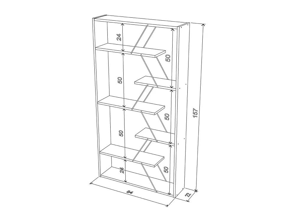 Libreria Tars 84x24x157H RF1603242 colore bianco