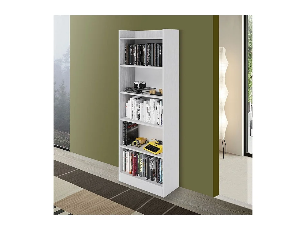 Libreria 5 ripiani Alessia colore bianco frassinato