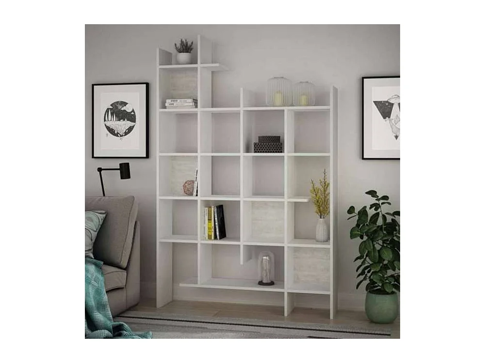 Libreria 6 ripiani Manco 122x25.5x188H colore bianco