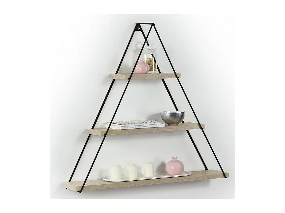Mensola triangolare 3 ripiani Moset MT1910051 colore rovere