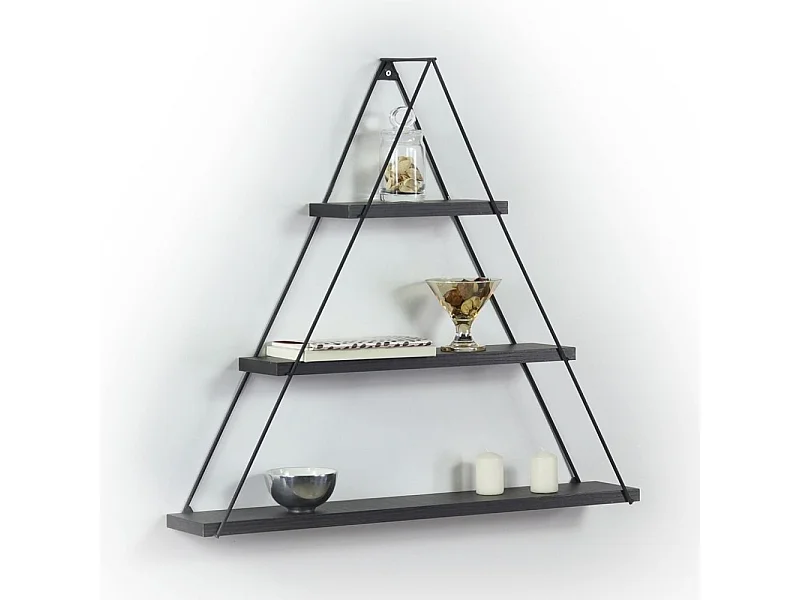 Mensola triangolare 3 ripiani Moset MT191005 colore nero