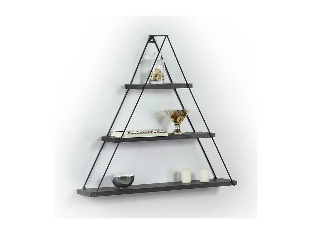 Mensola triangolare 3 ripiani Moset MT191005 colore nero