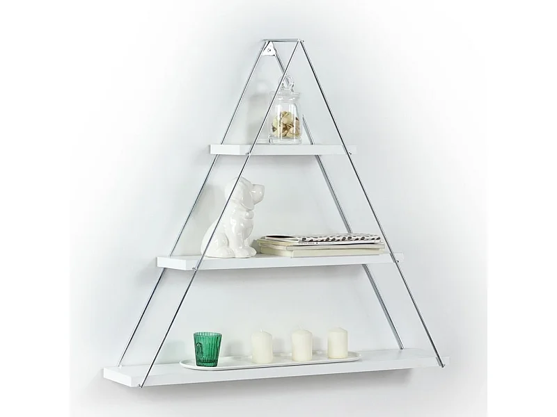 Mensola triangolare 3 ripiani Moset MT191003 colore bianco