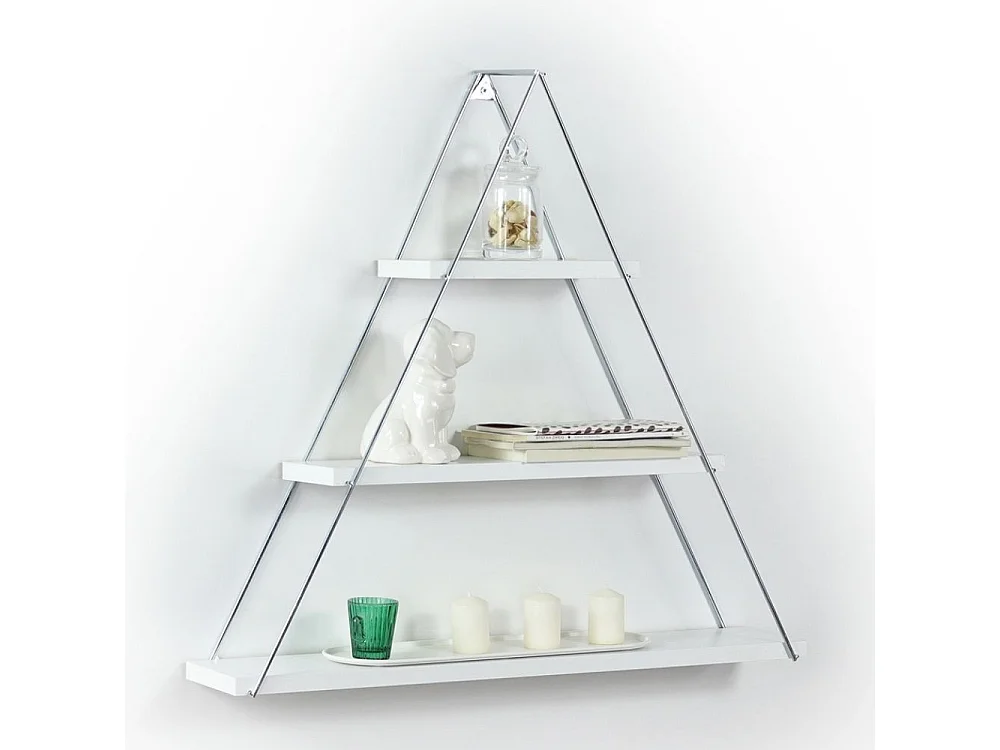 Mensola triangolare 3 ripiani Moset MT191003 colore bianco