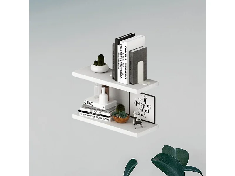 Coppia mensole bianco frassinato 60x23x2,2h LAUME60BI