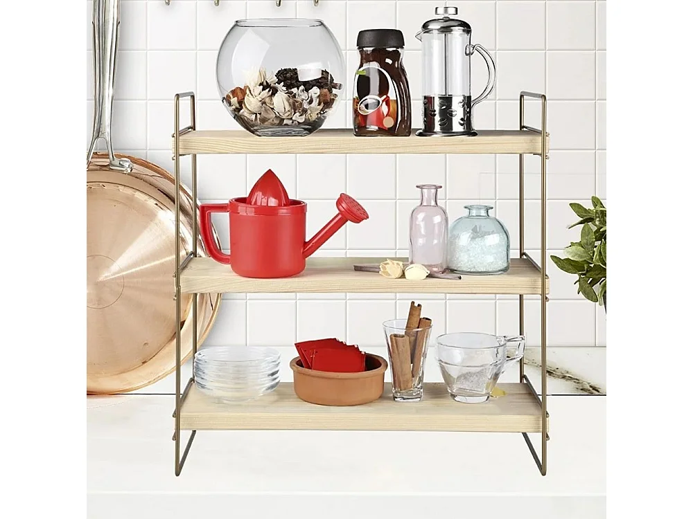 Scaffale d'appoggio 3 ripiani 40x13x40 Hobby ASZ1572 colore bronzo