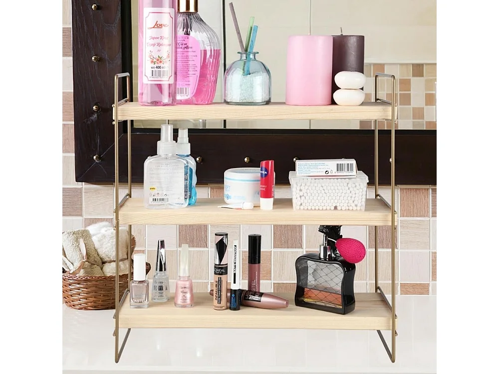 Scaffale d'appoggio 3 ripiani 40x13x40 Hobby ASZ1572 colore bronzo