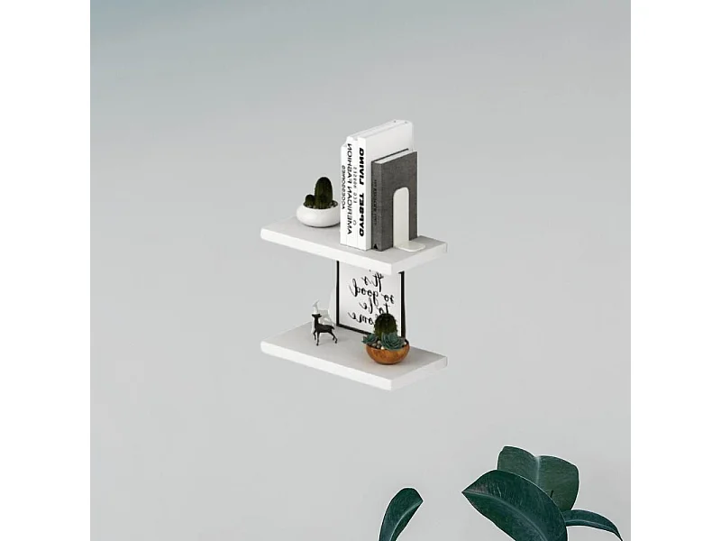 Coppia mensole bianco frassinato 45x23x2,2h LAUME45BI