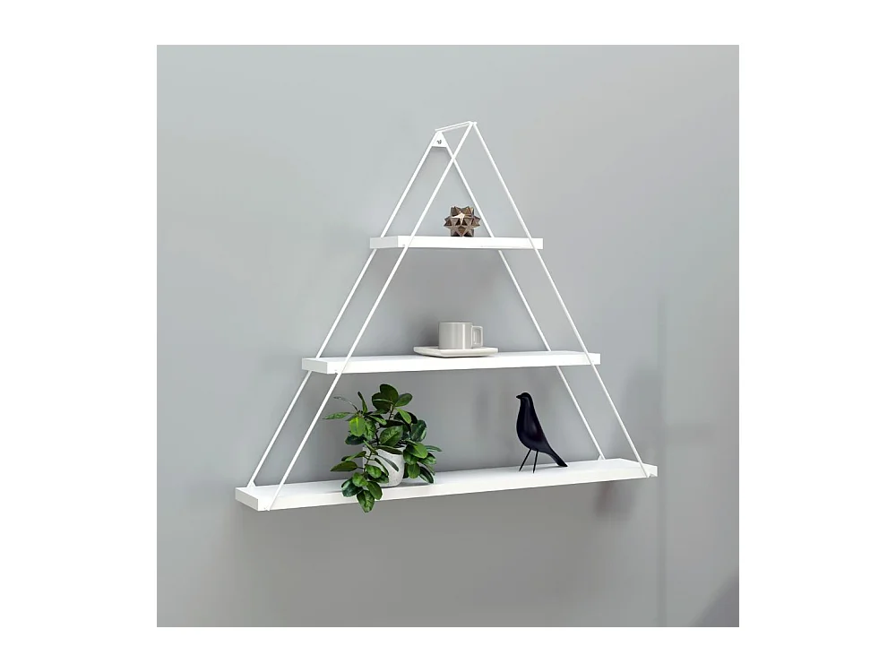 Mensola triangolare 3 ripiani Moset MT191006 colore bianco