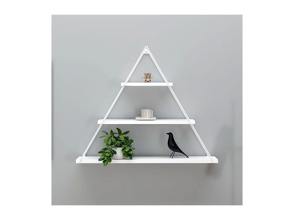 Mensola triangolare 3 ripiani Moset MT191006 colore bianco