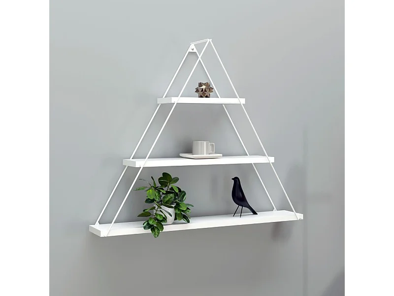 Mensola triangolare 3 ripiani Moset MT191006 colore bianco