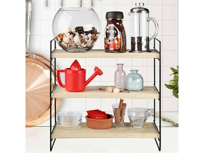 Scaffale d'appoggio 3 ripiani 40x13x40 Hobby ASZ1571 colore nero