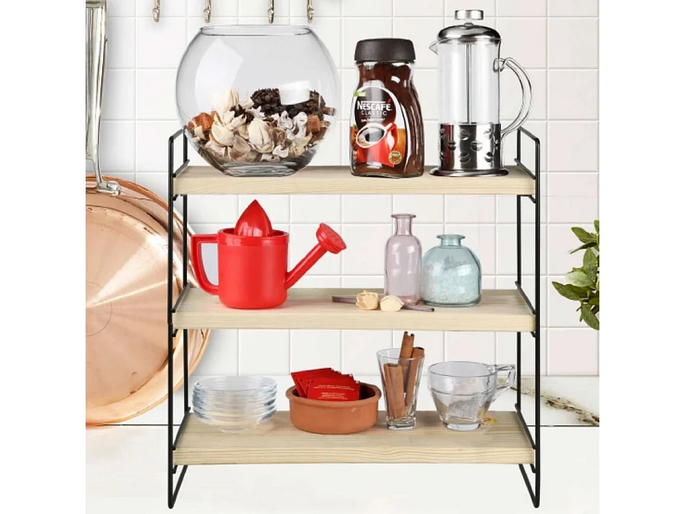 Scaffale d'appoggio 3 ripiani 40x13x40 Hobby ASZ1571 colore nero