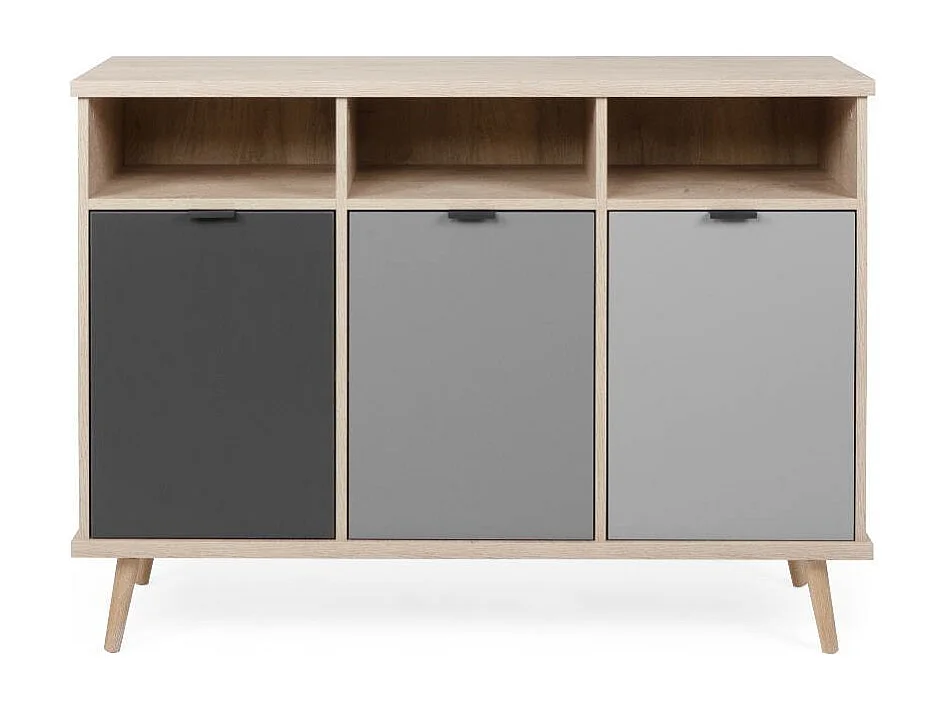 Credenza Epik51 con 3 ante 120x40x88,3 colore rovere antracite grigio