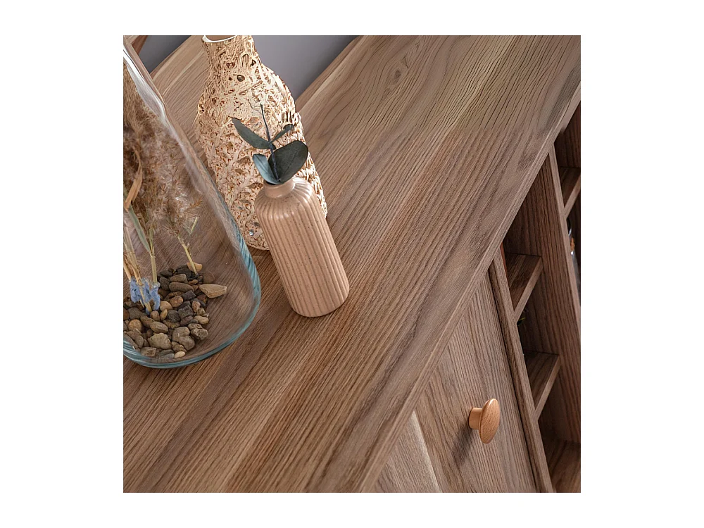 Madia 2 ante e 3 cassetti con vani a giorno rovere miele Dolce 206x45x85H