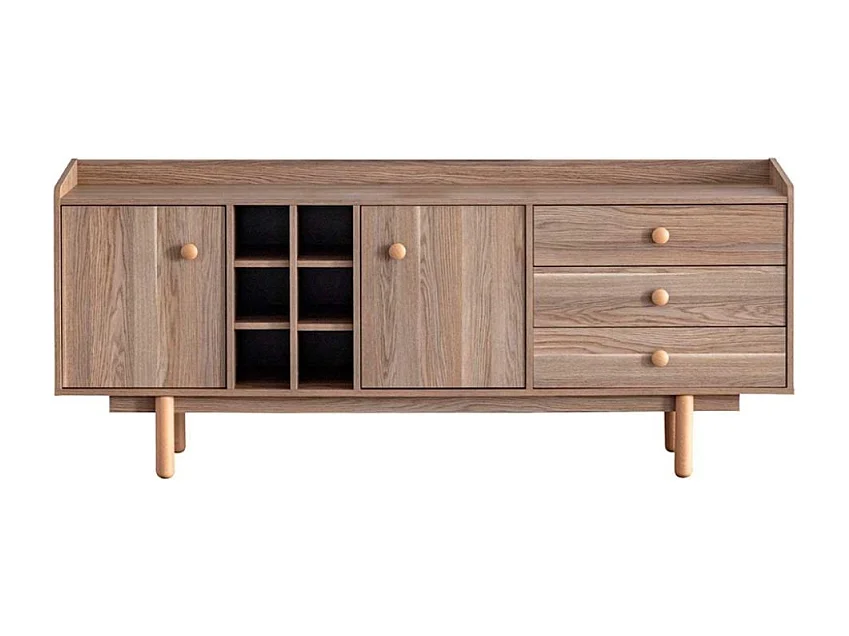 Madia 2 ante e 3 cassetti con vani a giorno rovere miele Dolce 206x45x85H