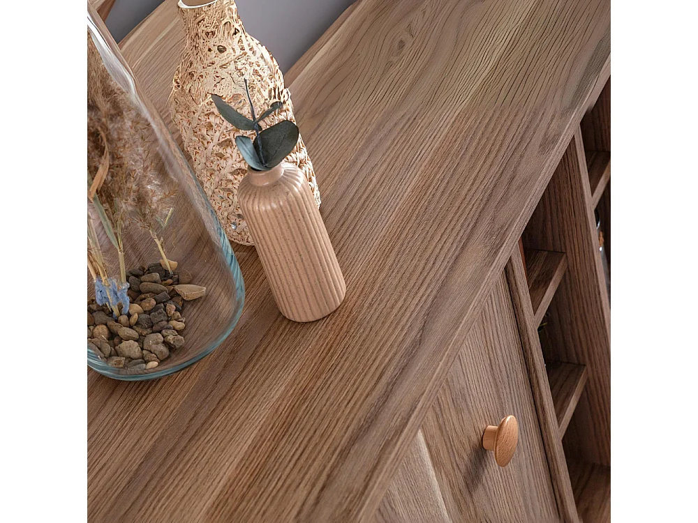 Madia 2 ante e 3 cassetti con vani a giorno rovere miele Dolce 206x45x85H