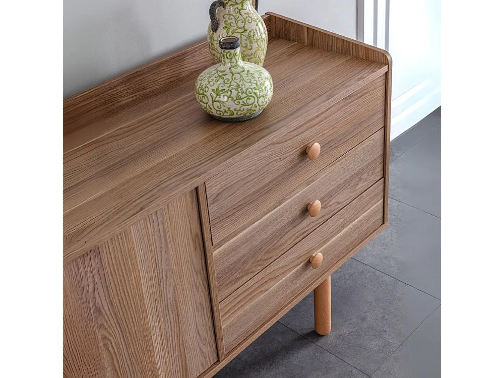 Madia 2 ante e 3 cassetti con vani a giorno rovere miele Dolce 206x45x85H