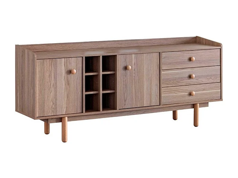 Madia 2 ante e 3 cassetti con vani a giorno rovere miele Dolce 206x45x85H