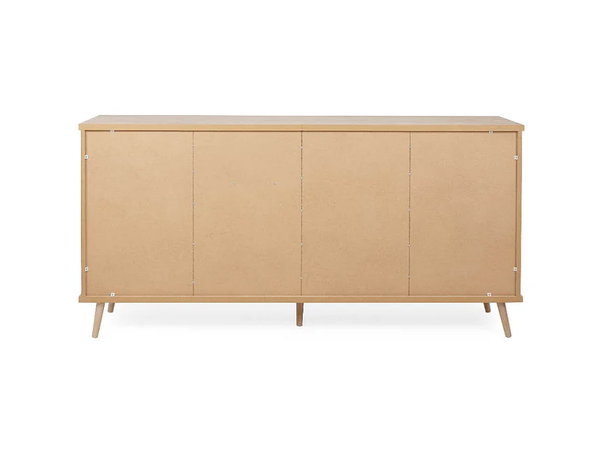 Credenza Epik52 con 3 ante 2 cassetti 180x40x88,3 colore rovere antracite grigio