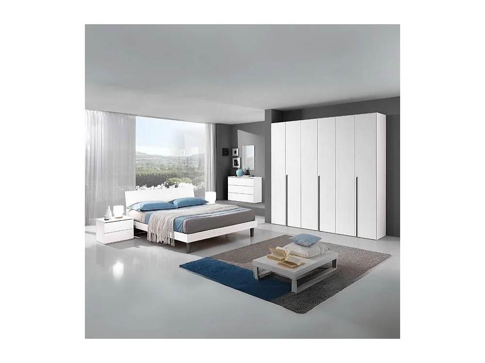 Comodino 2 cassetti bianco Manitoba