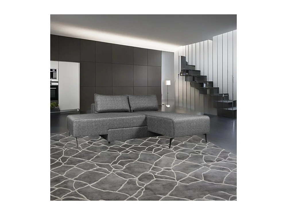 Divano 3 posti modulare con chaise longue trasformabile in letto Armada grigio 290x85x75H