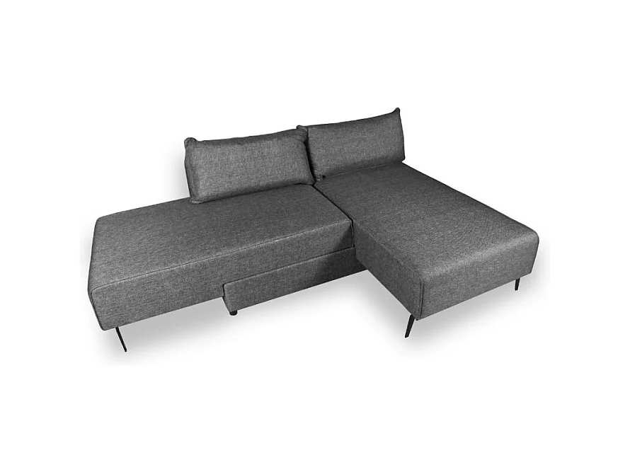 Divano 3 posti modulare con chaise longue trasformabile in letto Armada grigio 290x85x75H