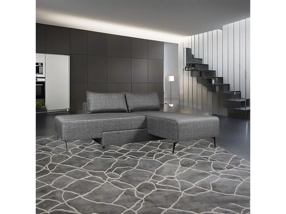 Divano 3 posti modulare con chaise longue trasformabile in letto Armada grigio 290x85x75H