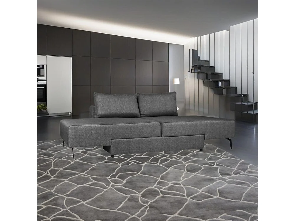 Divano 3 posti modulare con chaise longue trasformabile in letto Armada grigio 290x85x75H