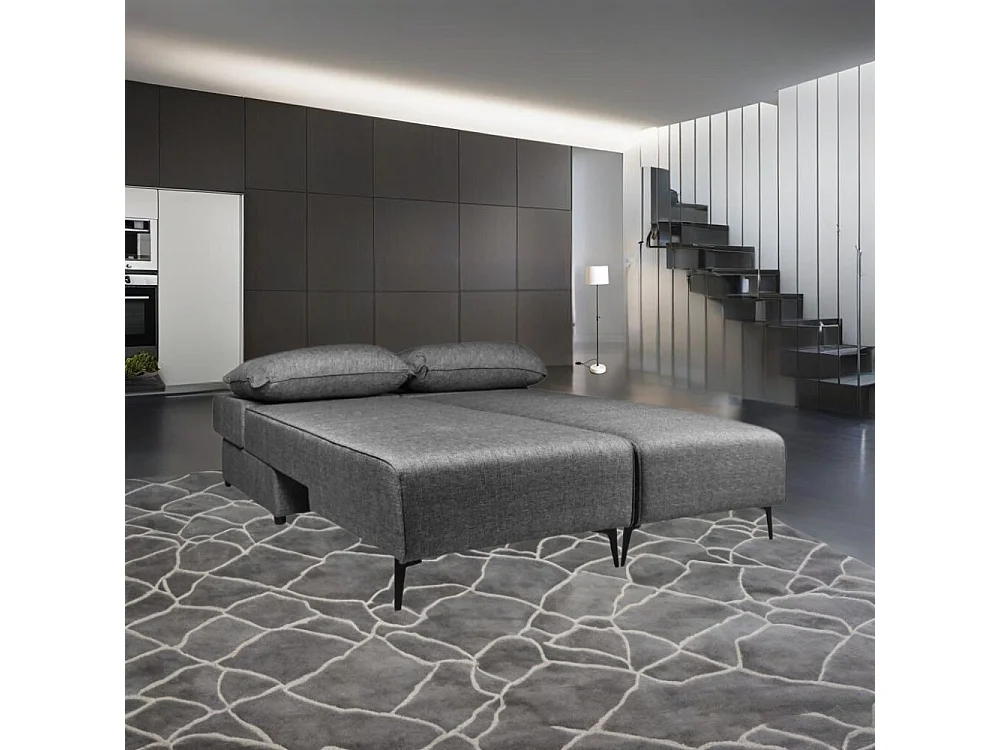 Divano 3 posti modulare con chaise longue trasformabile in letto Armada grigio 290x85x75H