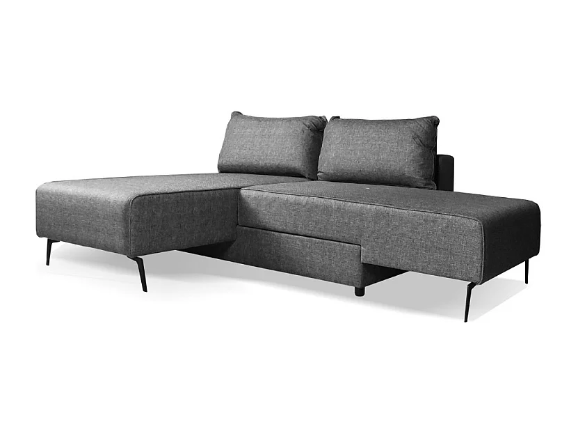 Divano 3 posti modulare con chaise longue trasformabile in letto Armada grigio 290x85x75H