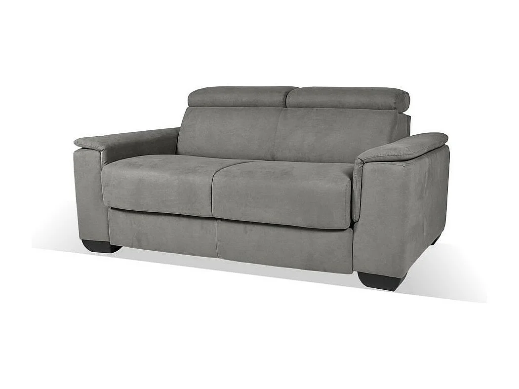 Divano Letto 2 posti in tessuto grigio Mercurio 194x83x97H