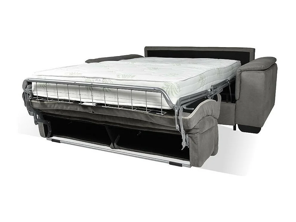 Divano Letto 2 posti in tessuto grigio Mercurio 194x83x97H