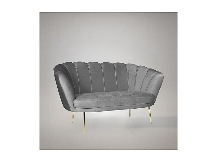 Divano a conchiglia due posti Orel velluto grigio