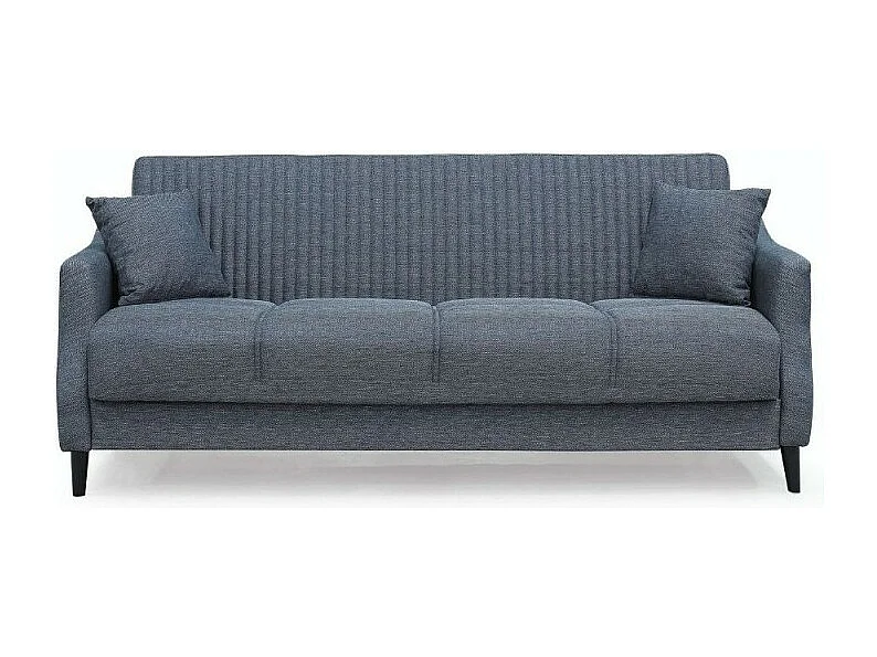 Divano 3 posti funzione letto contenitore Montana in tessuto grigio 225x82x92h