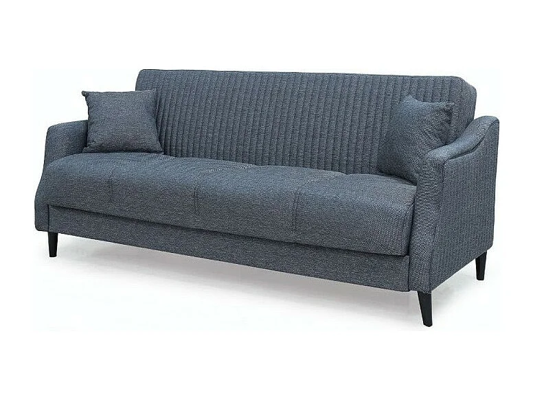 Divano 3 posti funzione letto contenitore Montana in tessuto grigio 225x82x92h