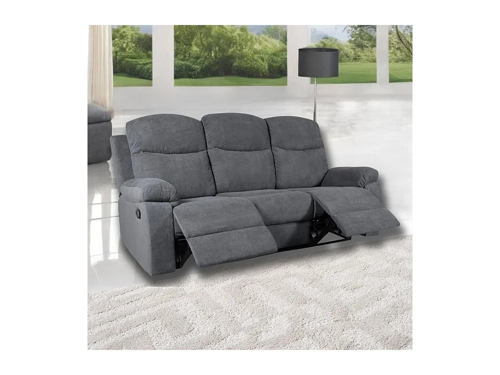 Divano Chicago 3 posti reclinabile colore grigio Twist 20