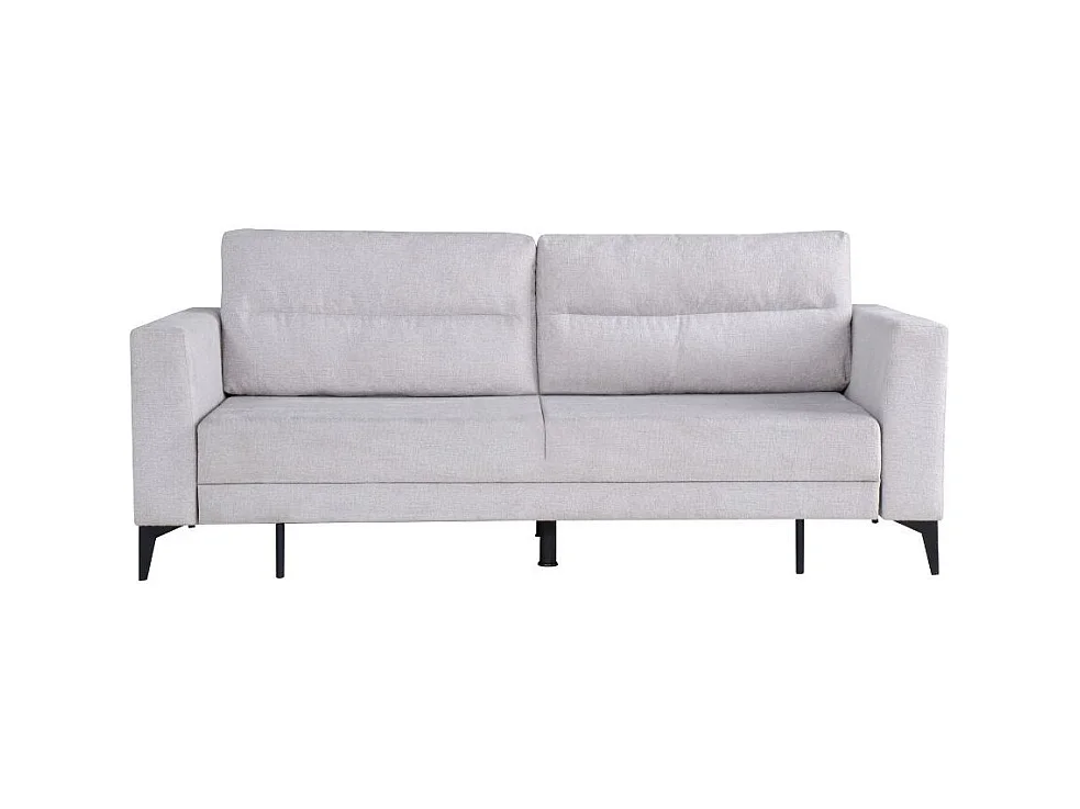 Divano con carrello estraibile e schienale ribaltabile Derry 3 posti tessuto grigio chiaro 217x85x88H