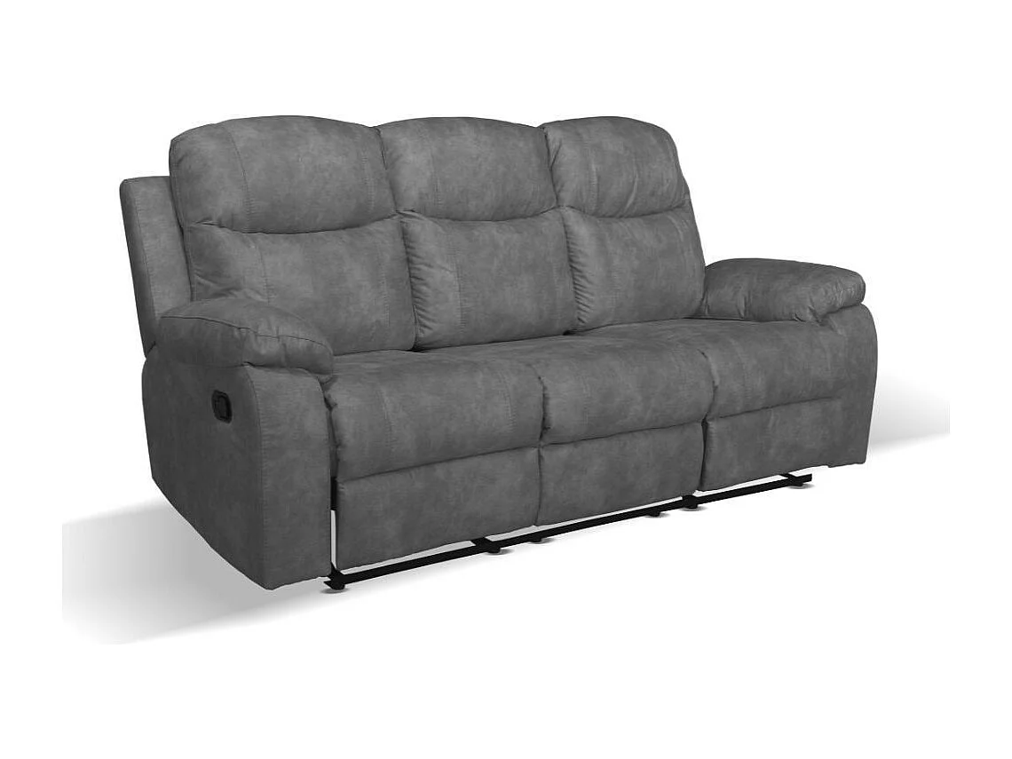 Divano Chicago 3 posti reclinabile colore grigio scuro Ranger11