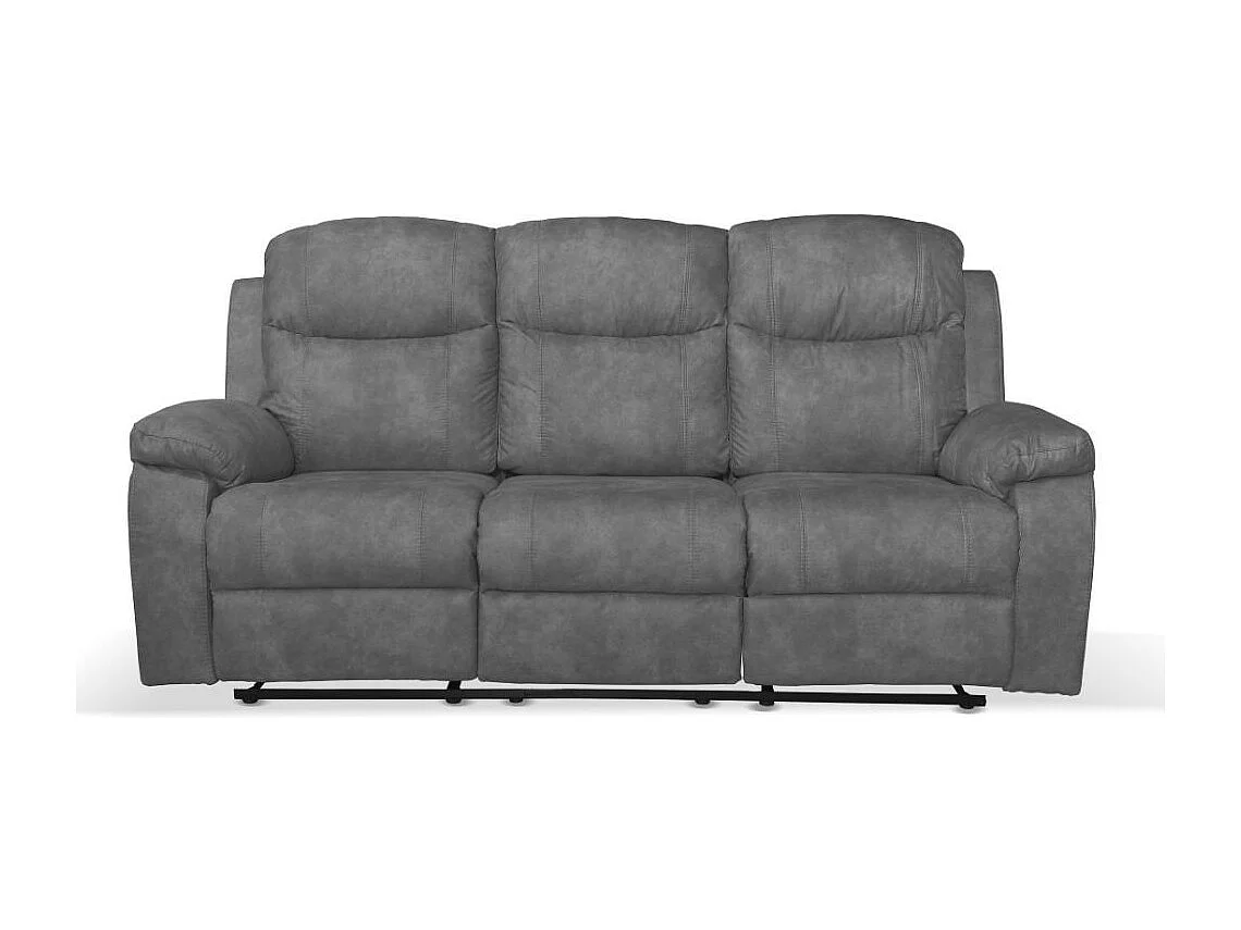 Divano Chicago 3 posti reclinabile colore grigio scuro Ranger11