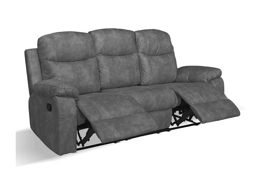 Divano Chicago 3 posti reclinabile colore grigio scuro Ranger11
