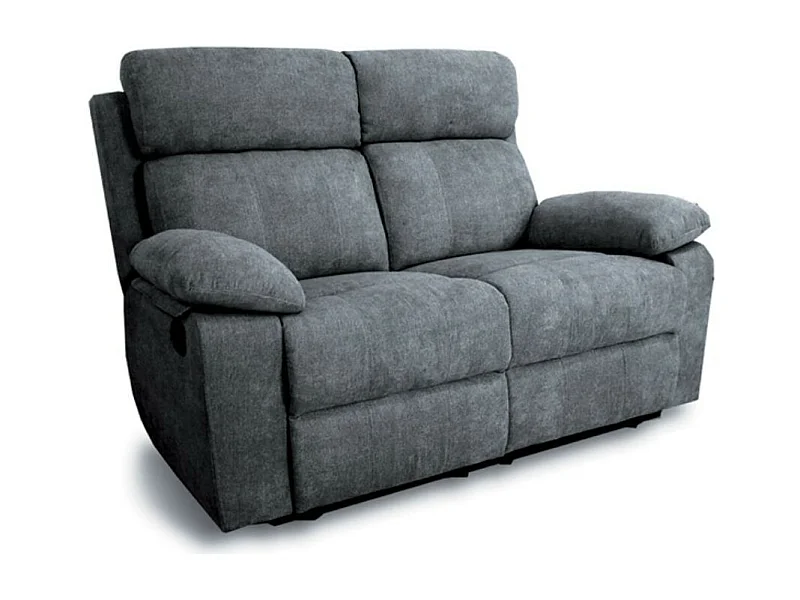 Divano 2 posti 2 recliner manuali Milano colore grigio