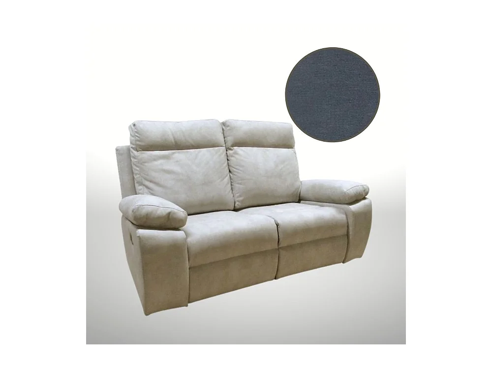 Divano 2 posti 2 recliner manuali Milano colore grigio